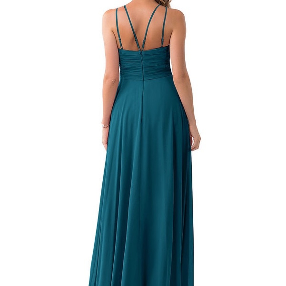 Azazie brand Melinda style ink blue dress. Size A14. New with Tags. - Picture 4 of 6